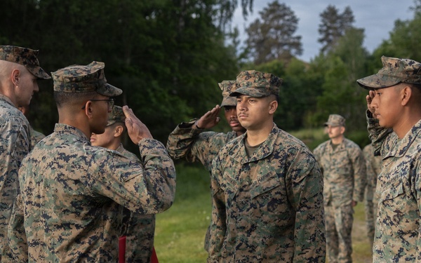 U.S. Marines receive promotions in Sweden