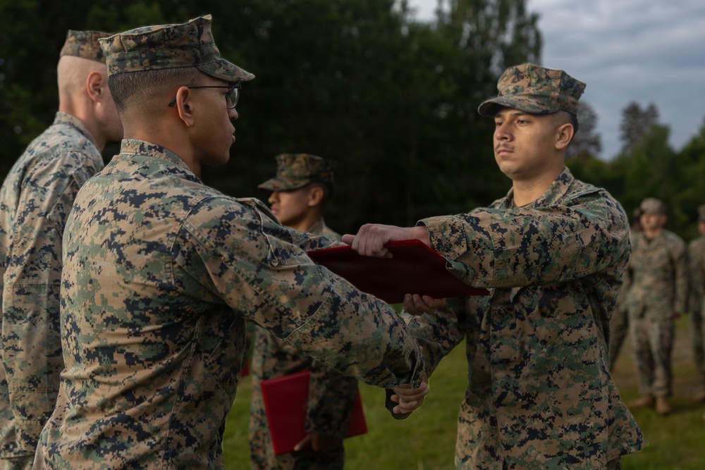 U.S. Marines receive promotions in Sweden