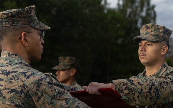 U.S. Marines receive promotions in Sweden