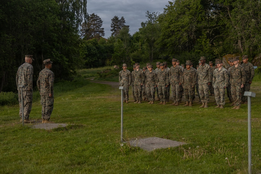 U.S. Marines receive promotions in Sweden