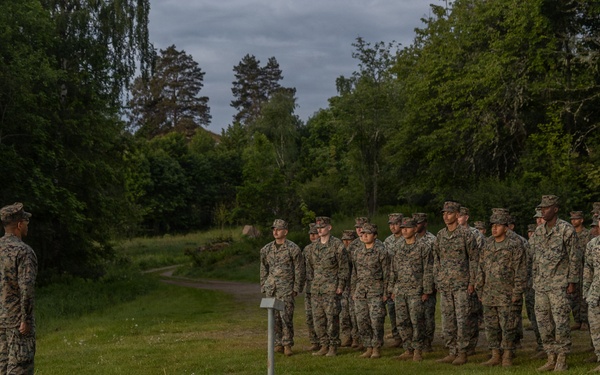 U.S. Marines receive promotions in Sweden