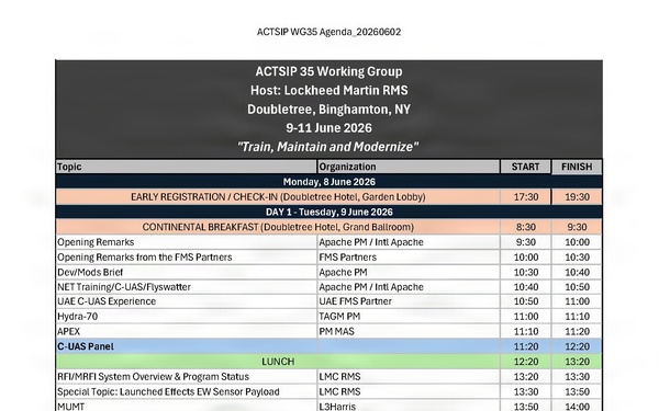 ACSTIP 35 WG Agenda