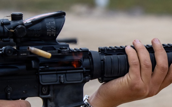 NMCB 5 Trains Shooting Range Qualifications
