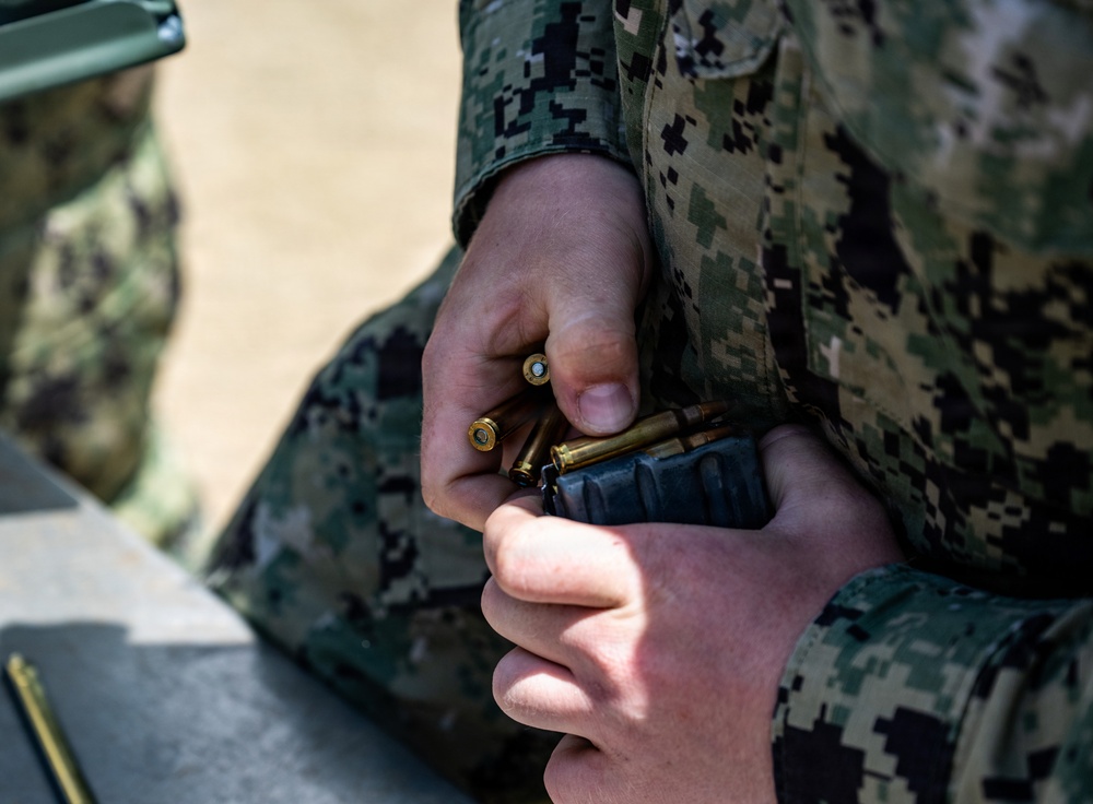 NMCB 5 Trains Shooting Range Qualifications