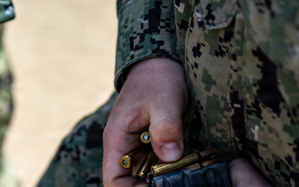 NMCB 5 Trains Shooting Range Qualifications