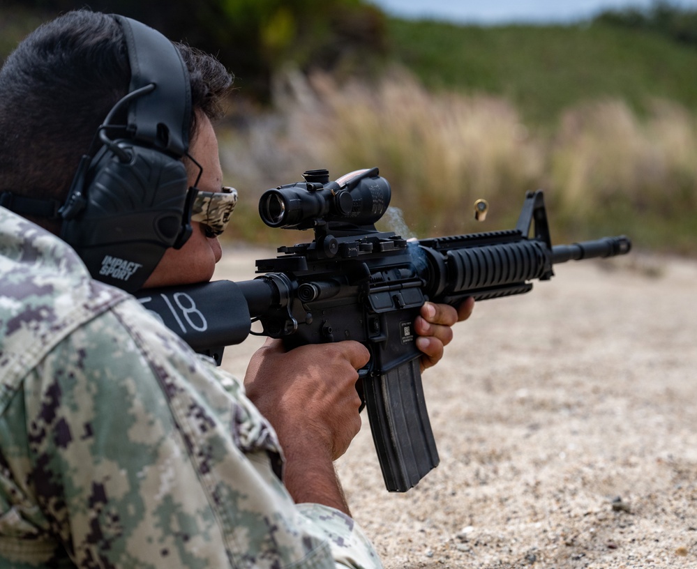 NMCB 5 Trains Shooting Range Qualifications