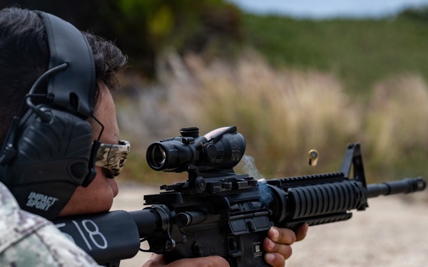 NMCB 5 Trains Shooting Range Qualifications