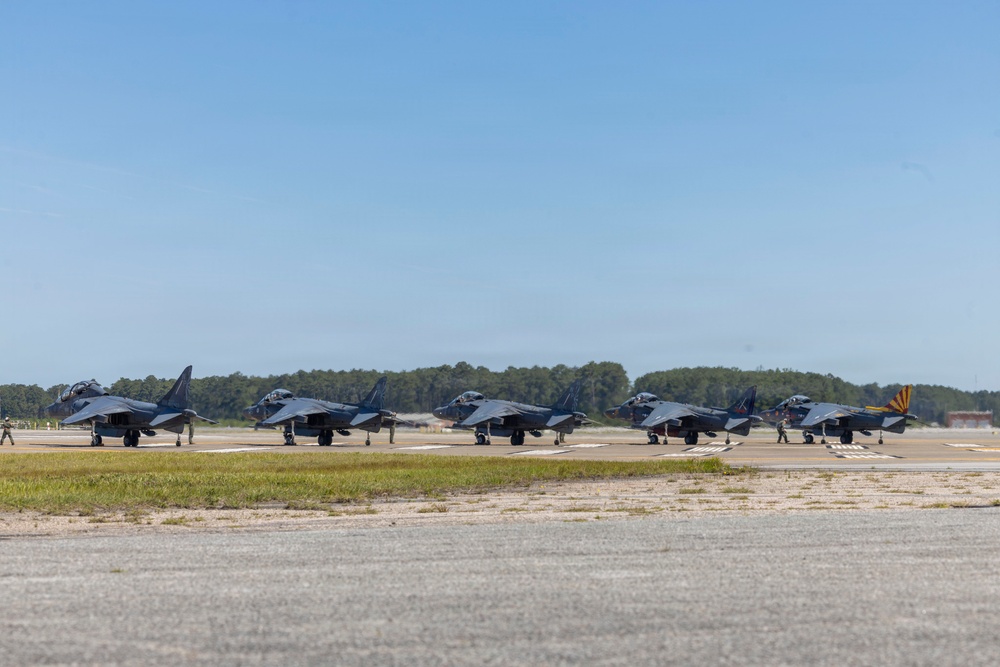 VMA-223 Harrier sundown ceremony