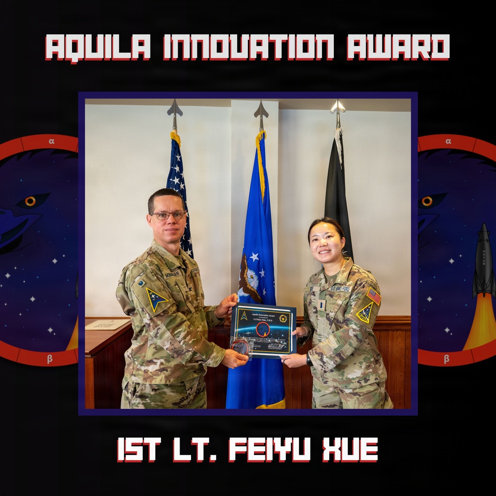 Vandenberg's May 2026 Aquila Innovation Award winner, 1st Lt. Feiyu Xue