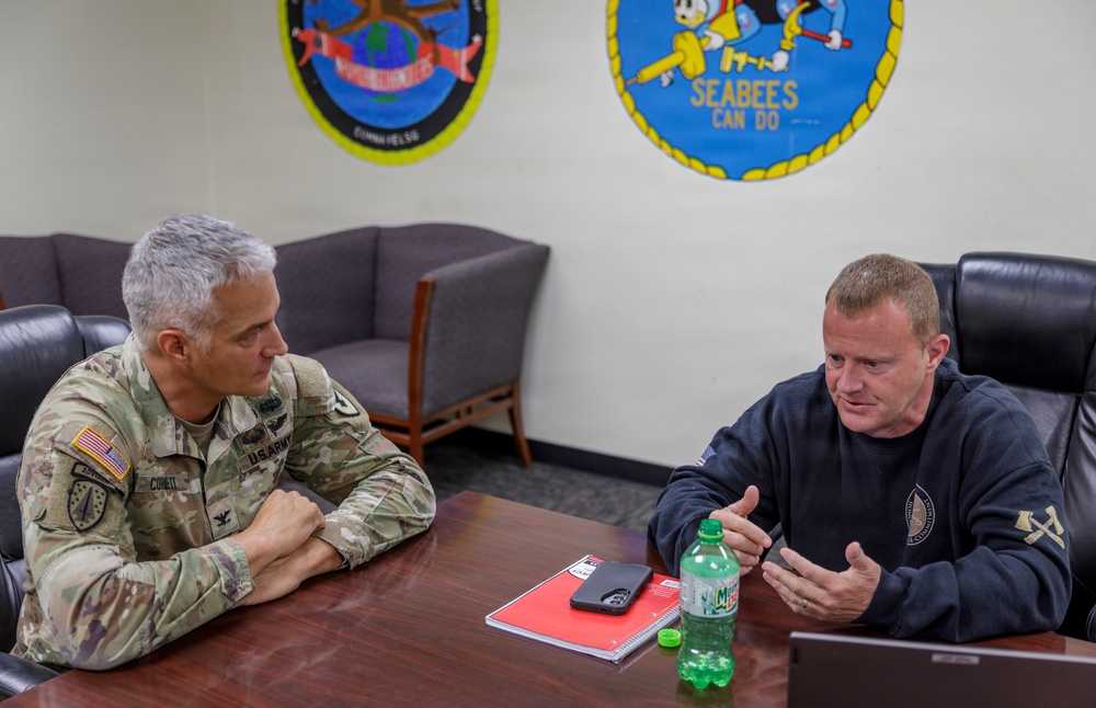 Col. Cornett visits with JROTC Cadre Members