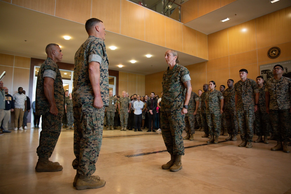 Marine Corps Support Facility New Orleans holds a promotion ceremony for Col. Angela Nelson