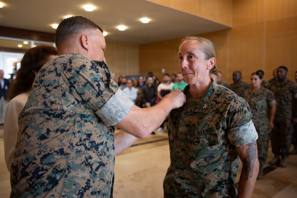 Marine Corps Support Facility New Orleans holds a promotion ceremony for Col. Angela Nelson