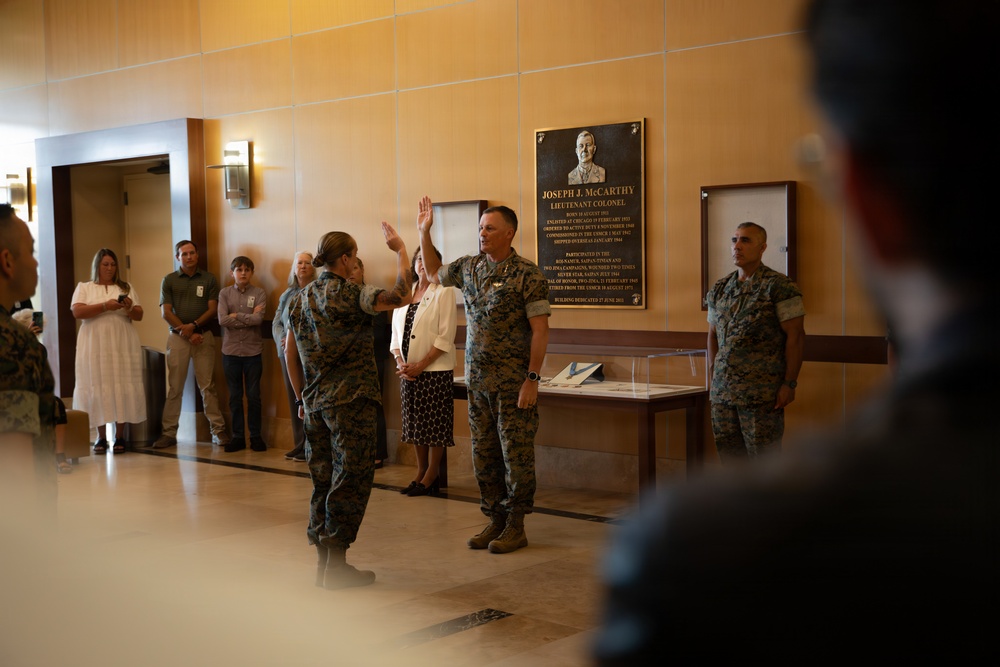 Marine Corps Support Facility New Orleans holds a promotion ceremony for Col. Angela Nelson