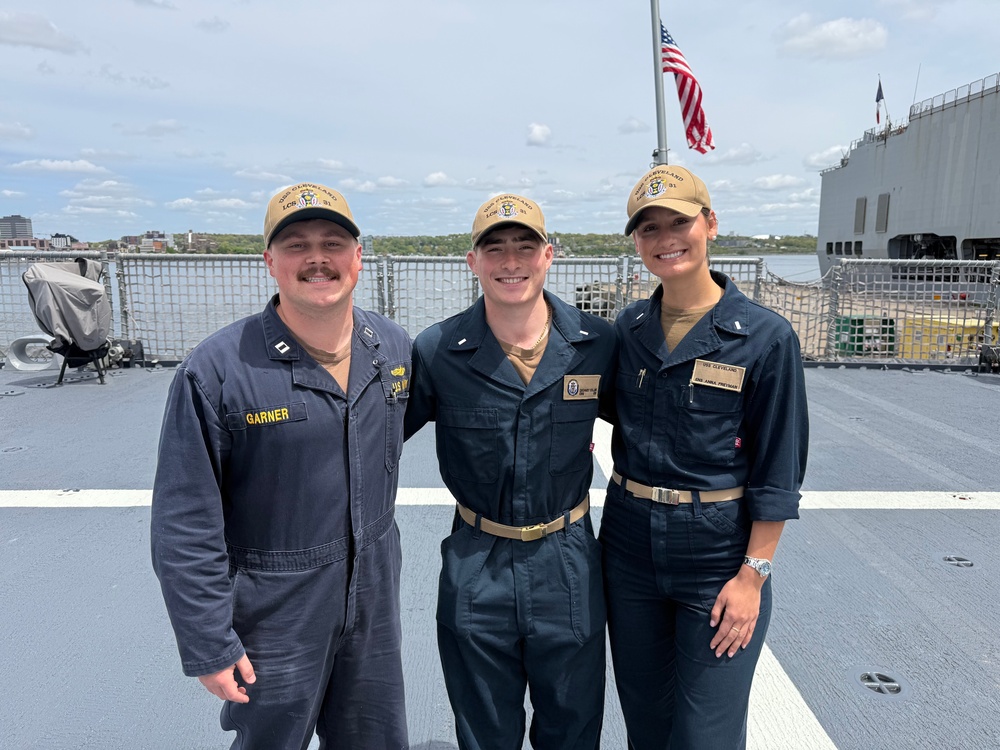 LT Garner, LTJG Collins, LTJG Freyman promotion ceremony.