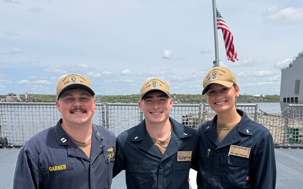 LT Garner, LTJG Collins, LTJG Freyman promotion ceremony.