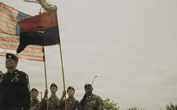 Paratroopers and Rangers commemorate Signal Monument in Sainte-Mère-Église