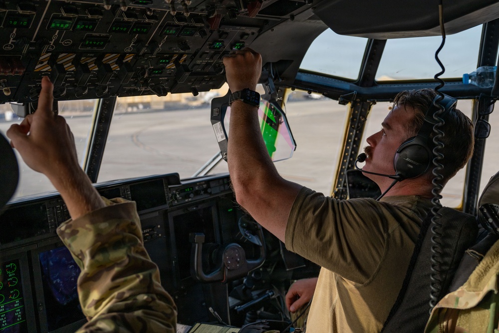 C-130 crew hauls cargo in the Middle East