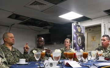 Distinguished Visitors from Expeditionary Strike Group Two visit USS Bataan (LHD 5)