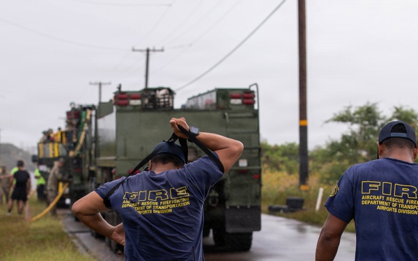 Hawaii Army National Guard firefighters conduct joint emergency response training on Maui