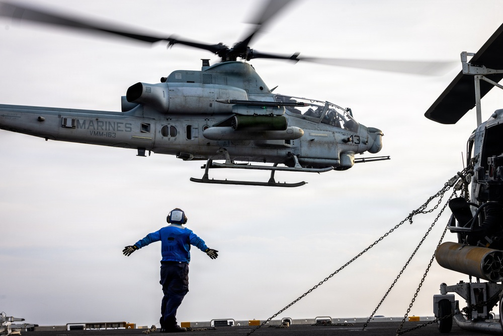 11th MEU Marines, Sailors Conduct Flight Operations Aboard USS Boxer