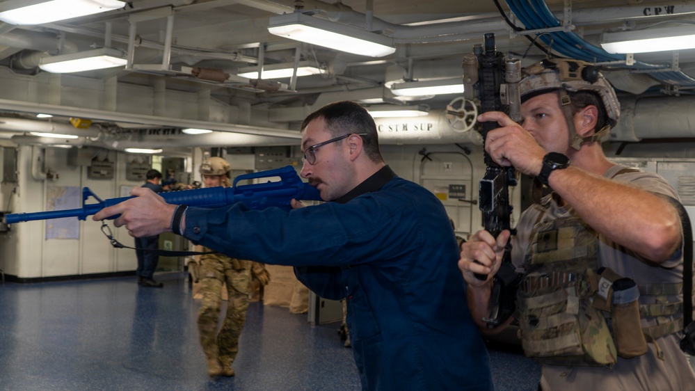 George Washington Conducts Close Quarters Battle Drill