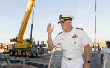 Commander of Naval Surface Force Atlantic visits USS Bulkeley (DDG 84) during its return to homeport, June 1, 2026