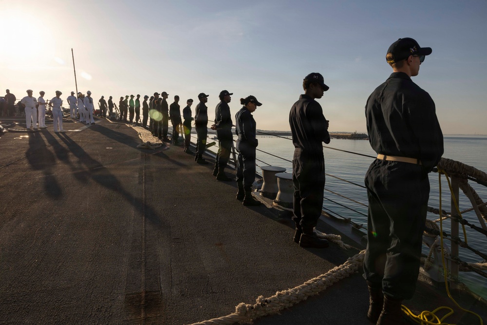 USS Bulkeley (DDG 84) returns to Naval Station Rota, Spain, June 1, 2026