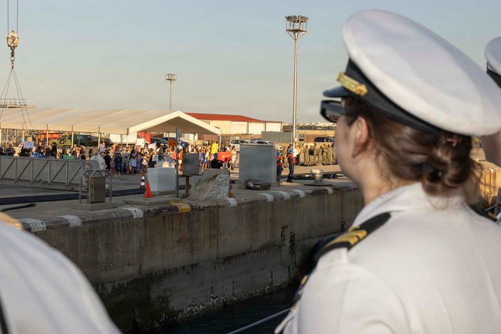 USS Bulkeley (DDG 84) returns to Naval Station Rota, Spain, June 1, 2026
