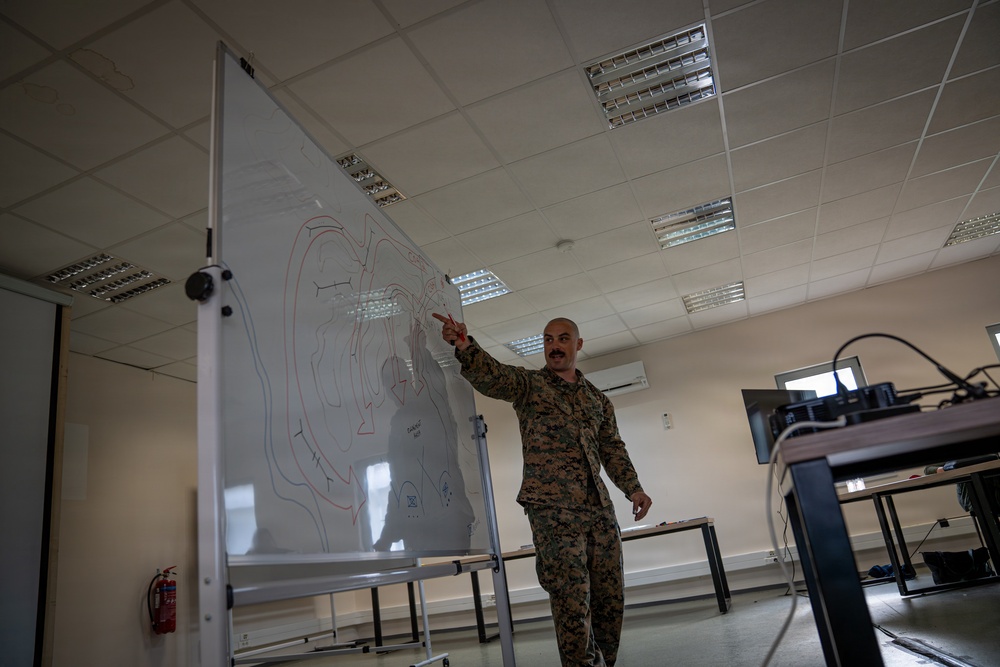 U.S. Marines participate in an integrated staff planners' course with NATO partners, allies in Romania