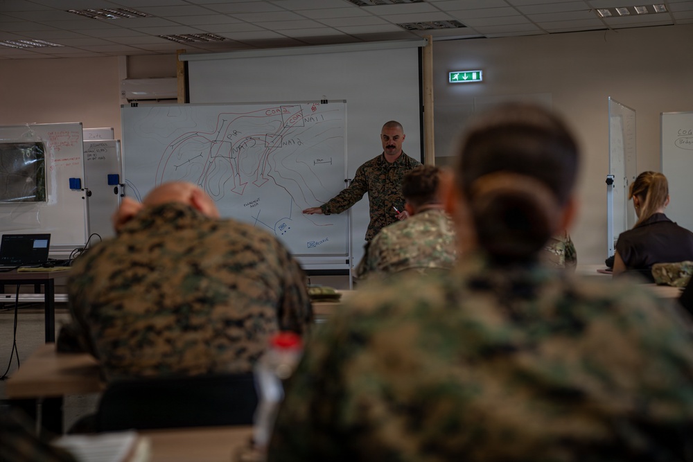 U.S. Marines participate in an integrated staff planners' course with NATO partners, allies in Romania