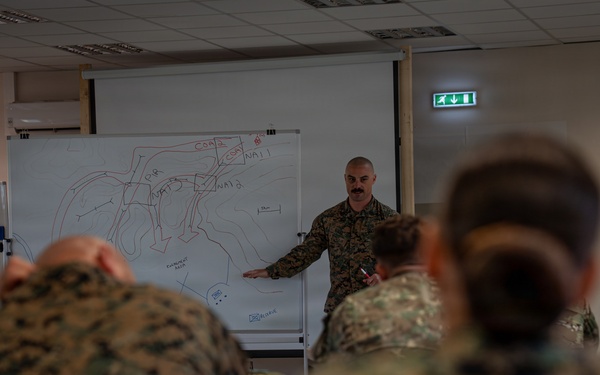 U.S. Marines participate in an integrated staff planners' course with NATO partners, allies in Romania