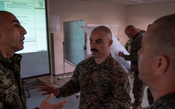 U.S. Marines participate in an integrated staff planners' course with NATO partners, allies in Romania