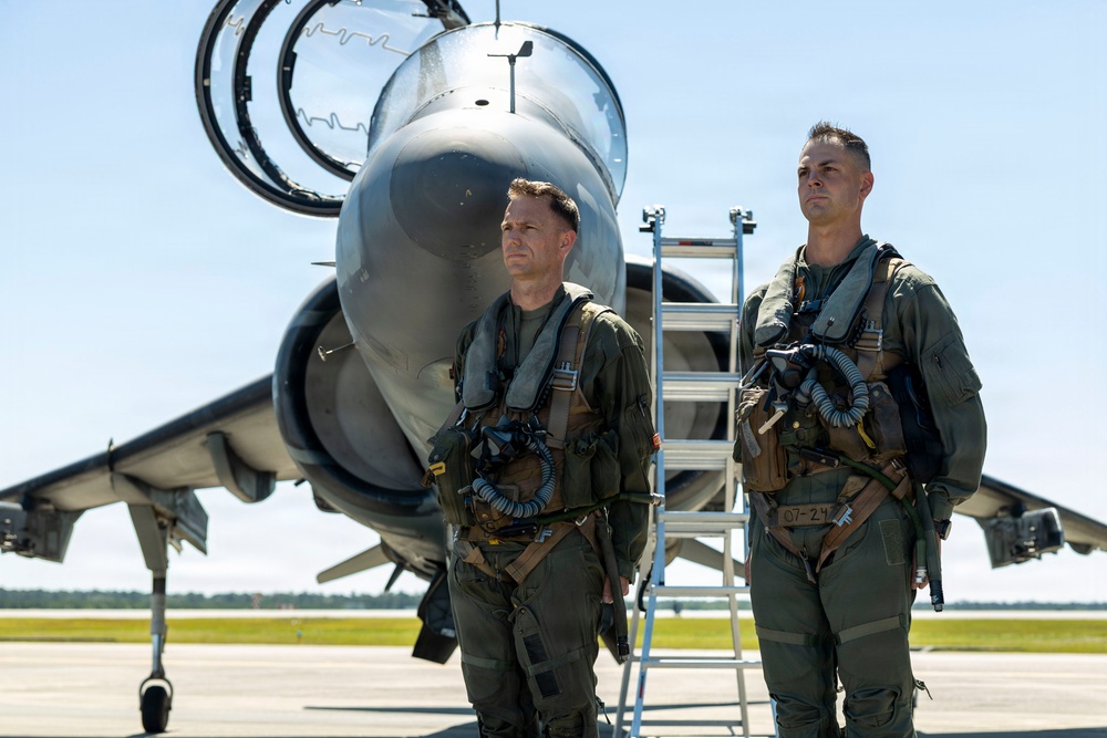 VMA-223 Harrier sundown ceremony