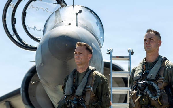 VMA-223 Harrier sundown ceremony