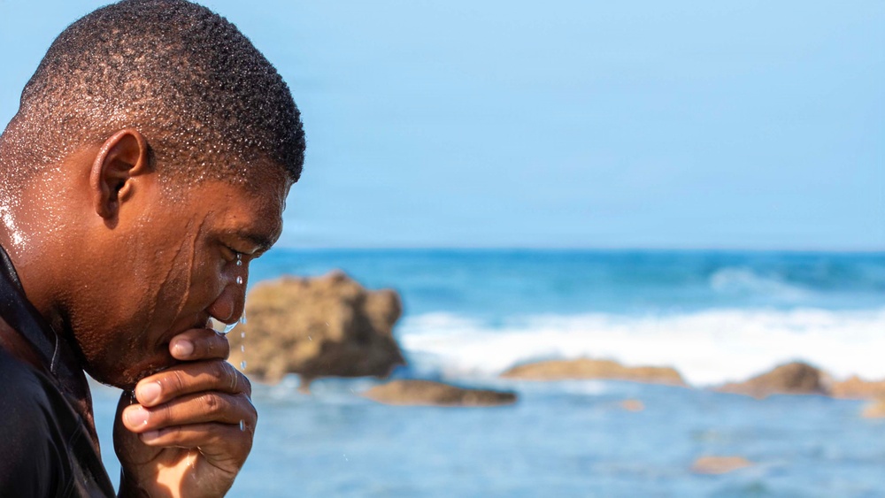 Spiritual Readiness: JTF Southern Guard Marines Receive Baptism