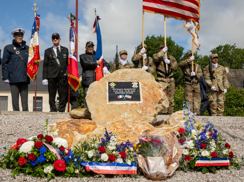 Inauguration of Pfc. Paul E. Duquette D-Day Memorial