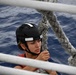 Coast Guard Cutter Eagle crew members conduct man-overboard drills