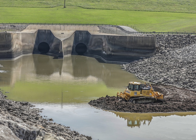 Earthwork is first work in Oologah Dam spillway repair