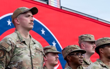 U.S. service members participate in NASCAR's Coca-Cola 600 military appreciation show