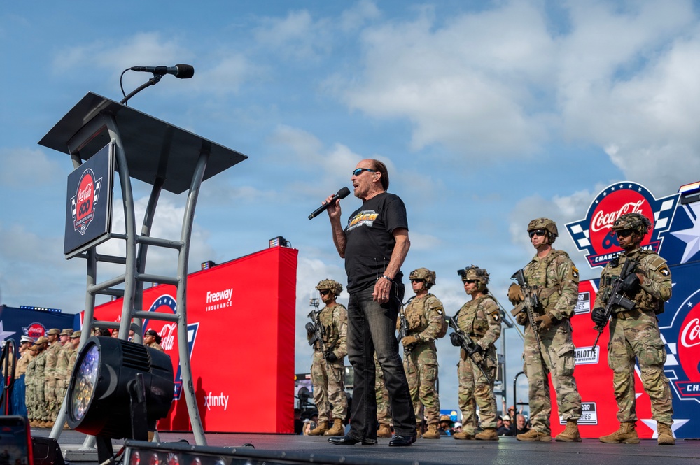 U.S. service members participate in NASCAR's Coca-Cola 600 military appreciation show