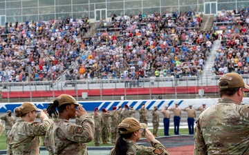 U.S. service members participate in NASCAR's Coca-Cola 600 military appreciation show