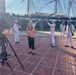 Navy Ceremonial Guard Drill Team Performs for WBAL-TV at Baltimore Inner Harbor