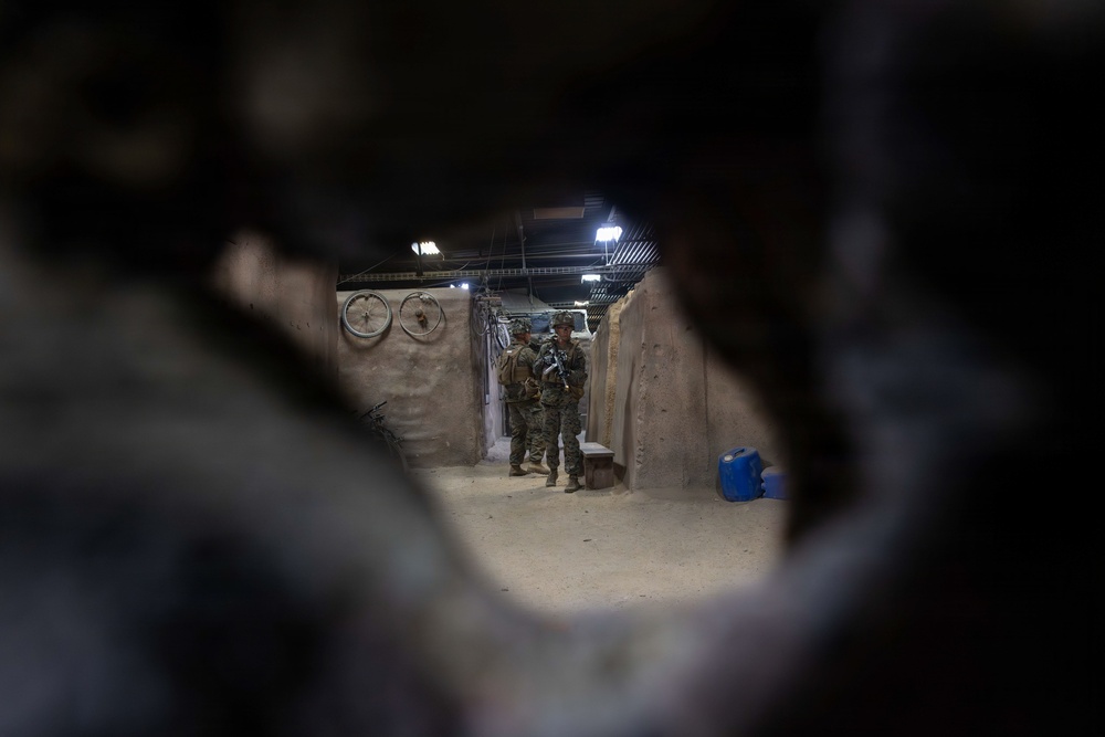 U.S. Marines with 1st CEB host training drills for Midshipmen at infantry immersion trainer