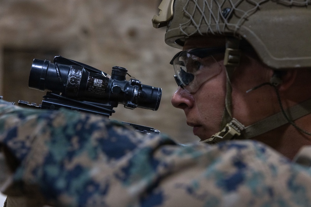 U.S. Marines with 1st CEB host training drills for Midshipmen at infantry immersion trainer