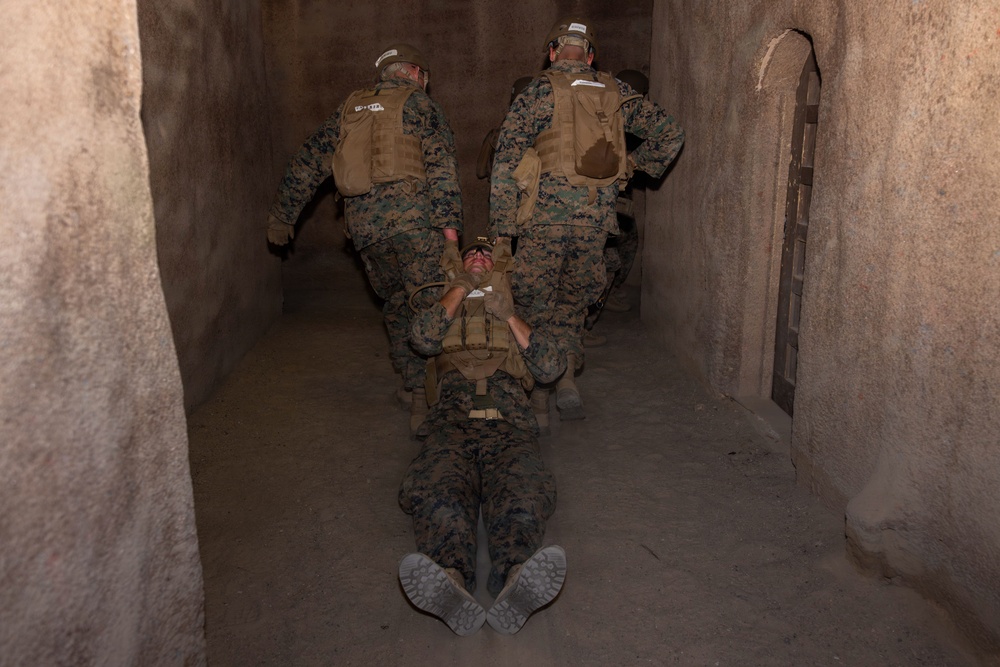 U.S. Marines with 1st CEB host training drills for Midshipmen at infantry immersion trainer