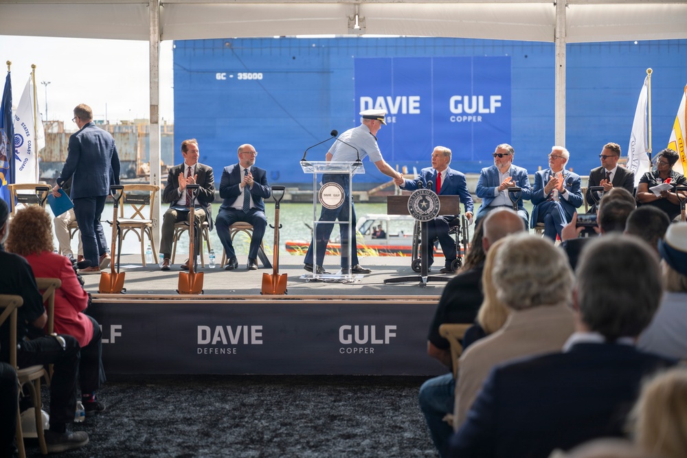 Coast Guard Commandant attends Galveston shipyard groundbreaking