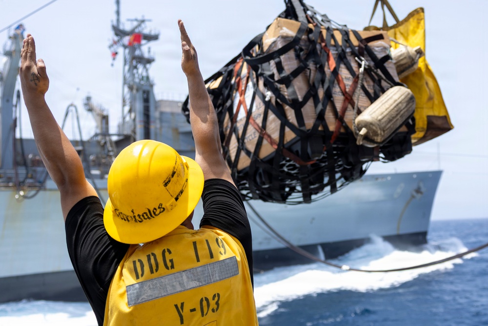 USS Delbert D. Black (DDG 119) Conducts a Replenishment-at-Sea