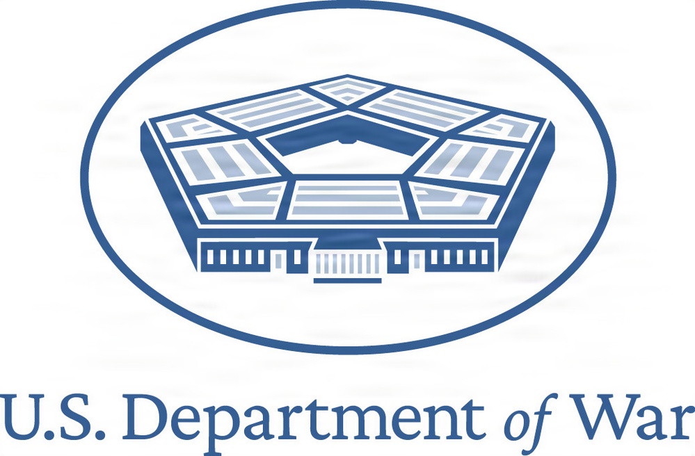 U.S. Department of War Logo Featuring Pentagon Building Illustration