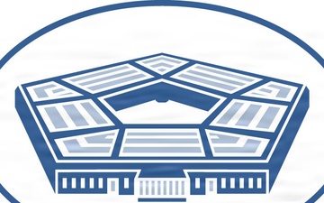 U.S. Department of War Logo Featuring Pentagon Building Illustration