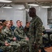 Fleet Master Chief Donald Davis Speaks With Ronald Reagan Sailors